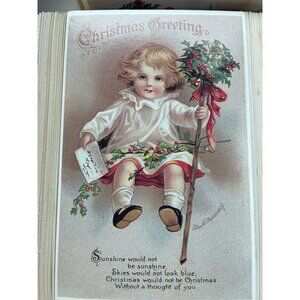 Victorian Set of 10  Christmas Postcards  Reproductions Printed in 1991